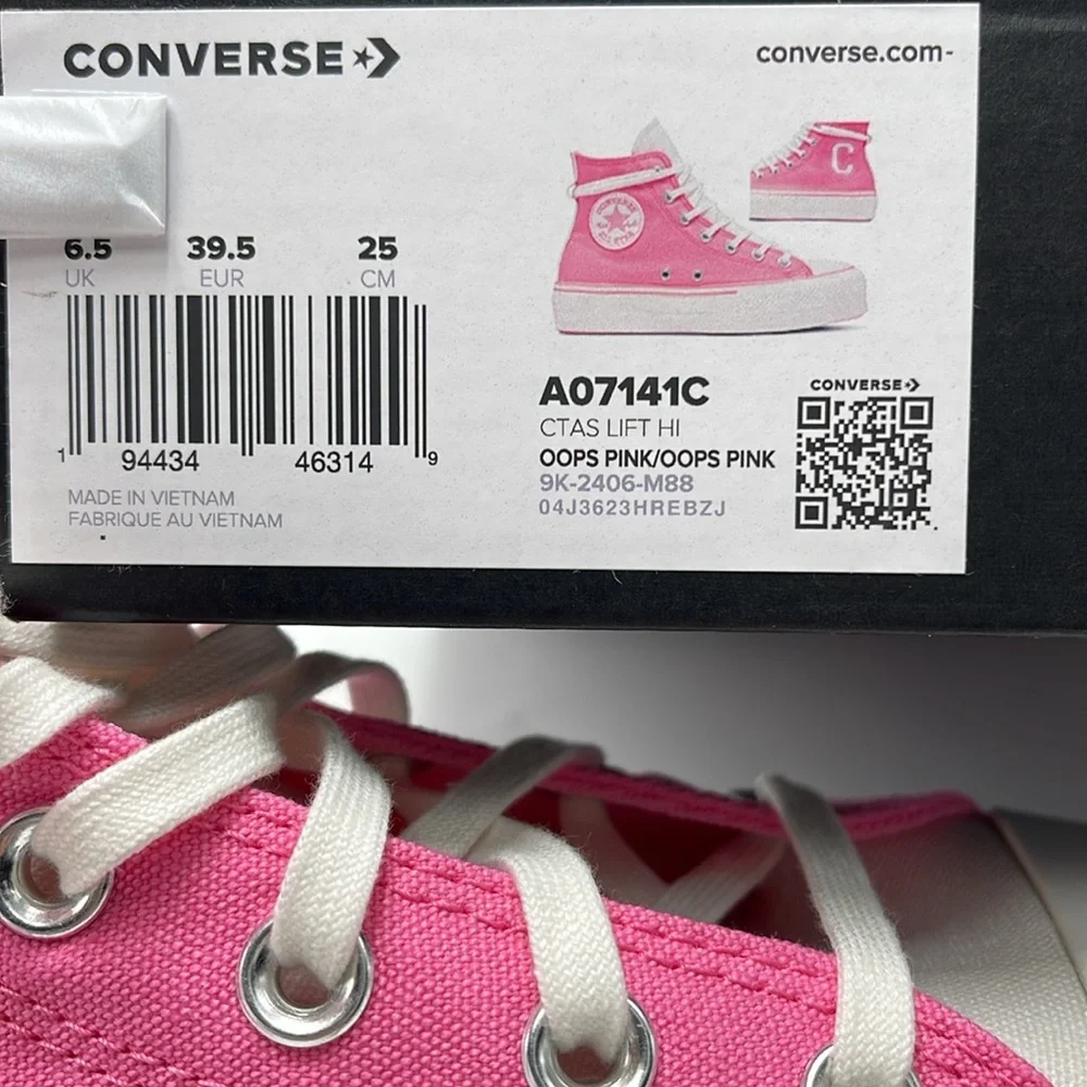 Converse WMNS A07141C CTAS LIFT HI OOPS PINK/OOPS PINK Platforms Sneakers